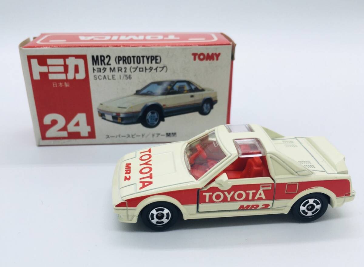 美品【トヨタ MR2 プロトタイプ TOYOTA】TOMICA TOMY トミカ トミー 日本製 赤箱 当時物 絶版 アンティーク ミニカー_画像1