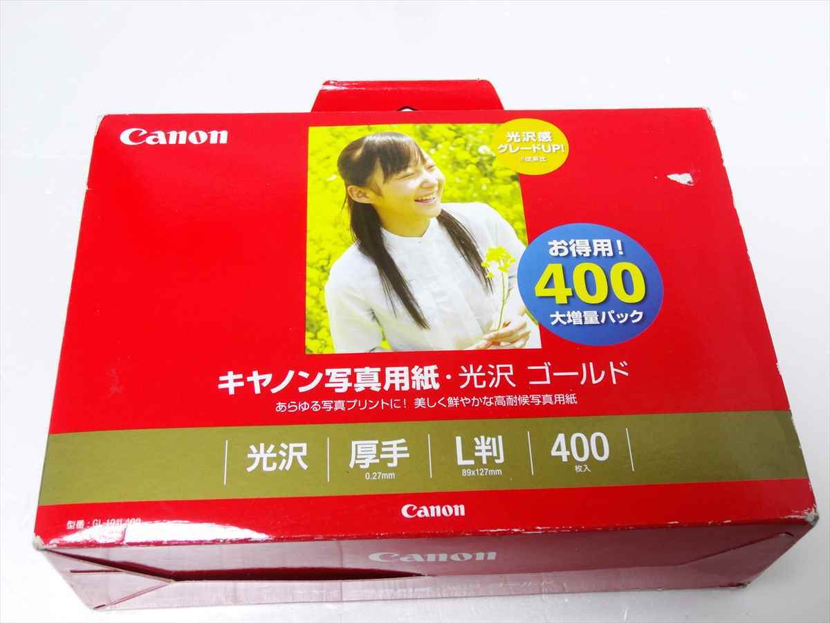 新品 Canon 写真用紙 GL-101L400 光沢 ゴールド 厚手 L判 400枚入　キヤノン 送料520円　615_画像1