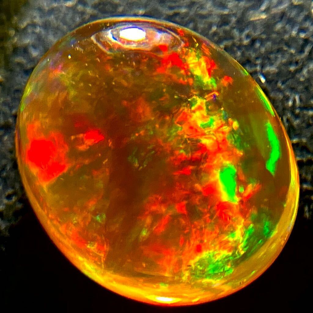 遊色効果抜群!!［天然ファイアオパール4.964ct］A 12.2×10.3mm ルース 裸石 fire opal 宝石 ジュエリー jewerly DA0/DA0 テEA6の画像2