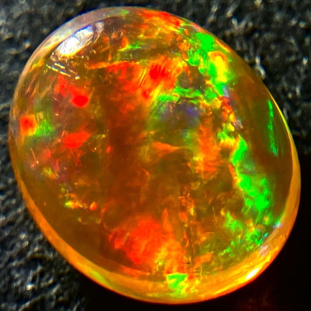 遊色効果抜群!!［天然ファイアオパール4.964ct］A 12.2×10.3mm ルース 裸石 fire opal 宝石 ジュエリー jewerly DA0/DA0 テEA6の画像7