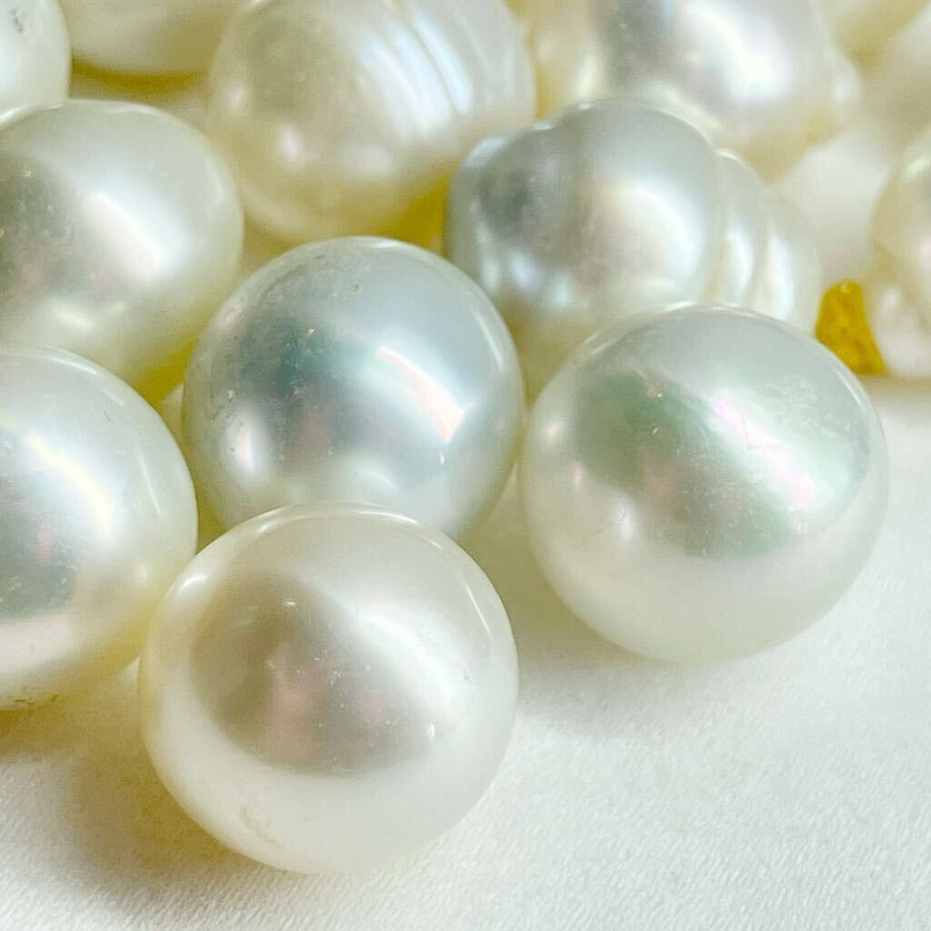 ［南洋白蝶真珠18点おまとめ］A 重量約50.0g 約250ct 12-15.5mm珠 pearl パール ルース 裸石 宝石 ジュエリー jewelry DI0 ②の画像2