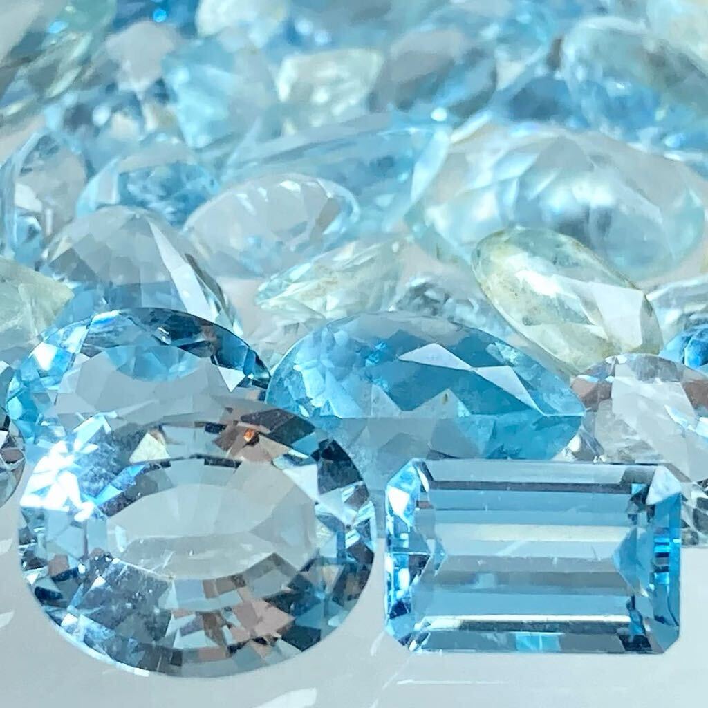 ［天然アクアマリンおまとめ 50ct］M ルース 裸石 宝石 ジュエリー jewelry aquamarine ベリル DG5 _画像1