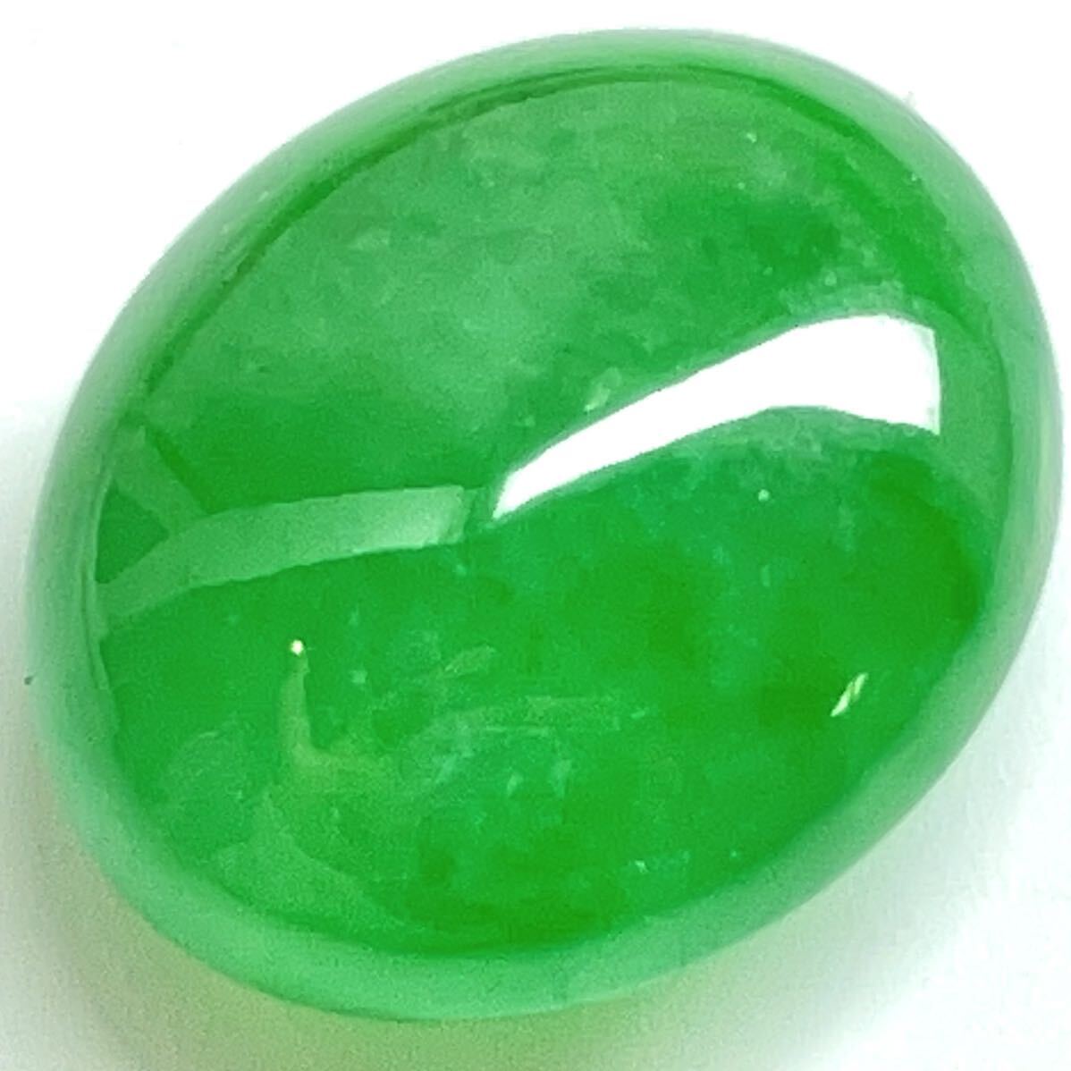 含浸なし!!［天然本翡翠7.612ct］A 約13.3×11.1mm ルース 裸石 宝石 ジュエリー jade jadeite ジェダイト DE0/DE0 テED0の画像1