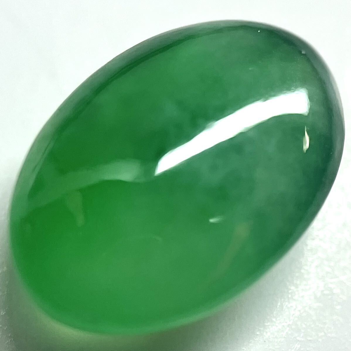 含浸なし!!［天然本翡翠4.142ct］A 約11.6×8.0mm ルース 裸石 宝石 ジュエリー jade jadeite ジェダイト DA0/DA0 テED0_画像2