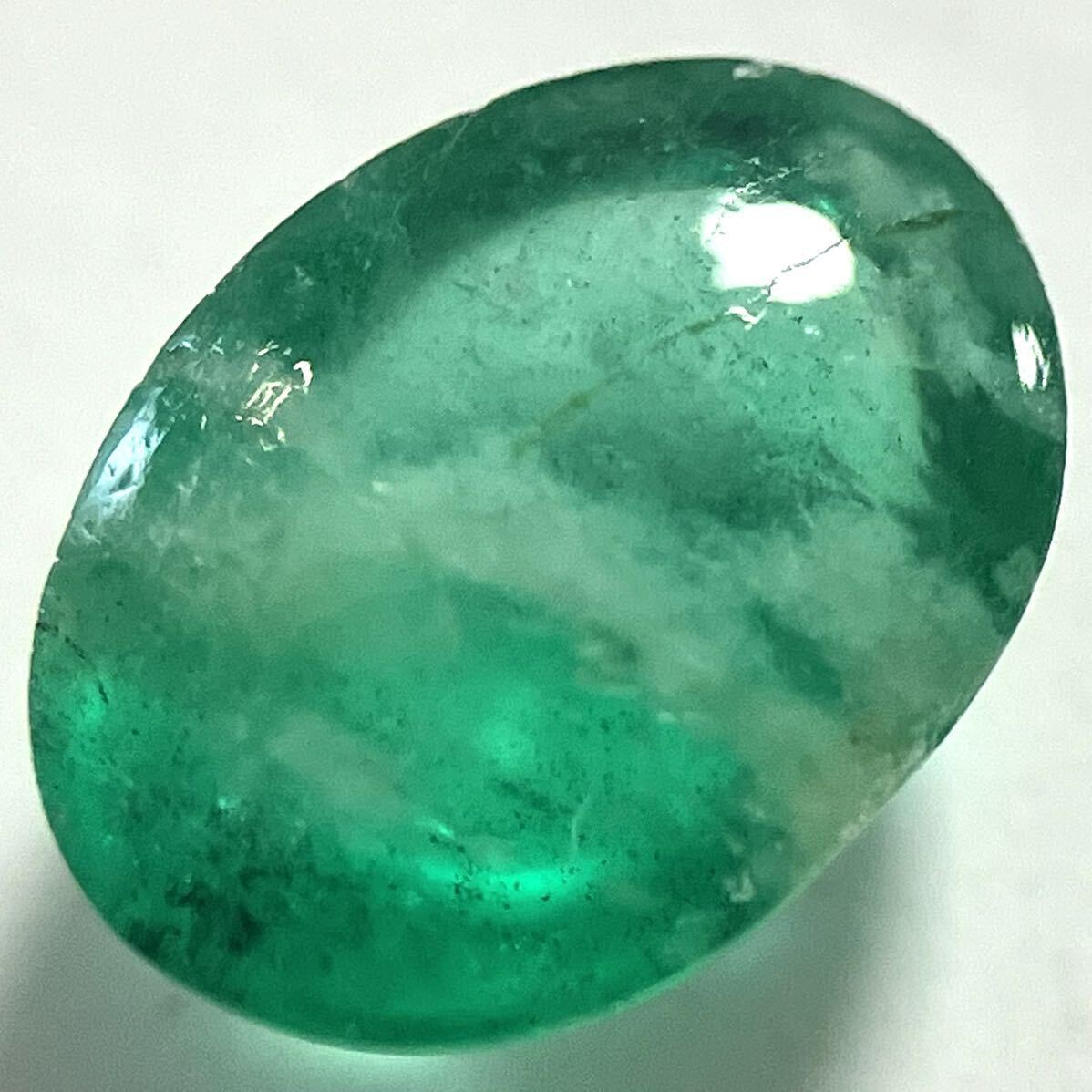［天然エメラルド0.855ct］A 約6.5×4.8mmソーティング付 ルース 裸石 宝石 ジュエリー emerald ベリル beryl テDG0の画像2