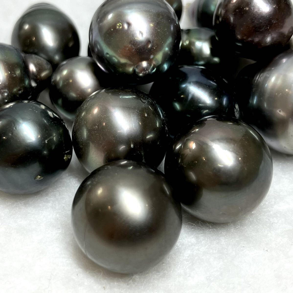 ［南洋黒蝶真珠16点おまとめ］A 重量約50.0g 約250ct 10.6-21.7mm珠 pearl パール ルース 裸石 宝石 ジュエリー jewelry DI0 ②Sの画像1