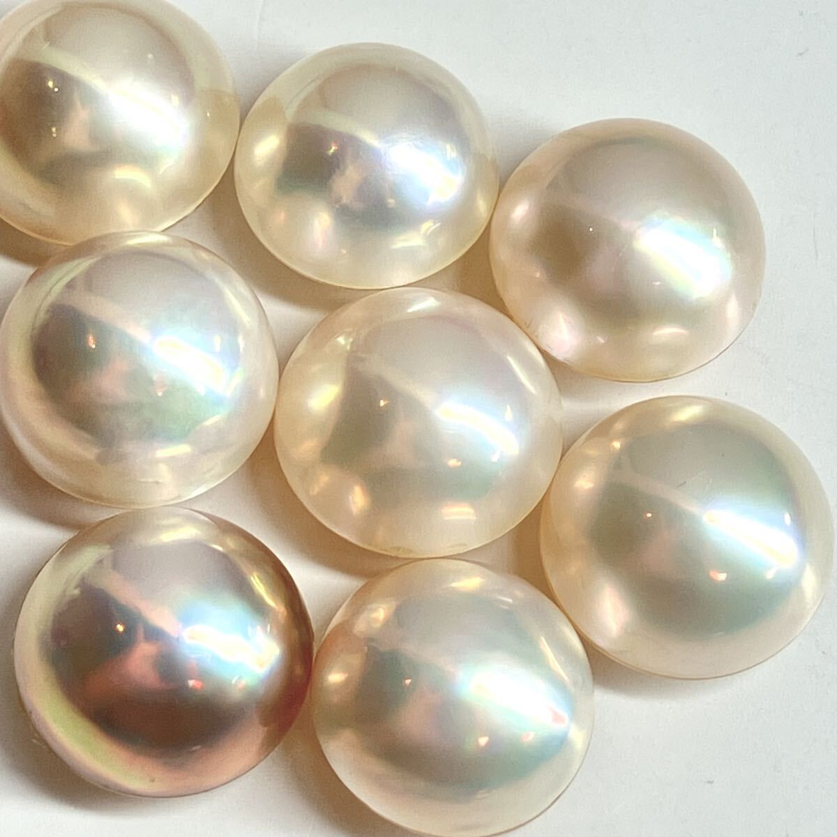 ［マベパール8点おまとめ20g］A 100ct ルース 裸石 宝石 ジュエリー jewelry Pearl マベ貝 半円真珠 DF7の画像1