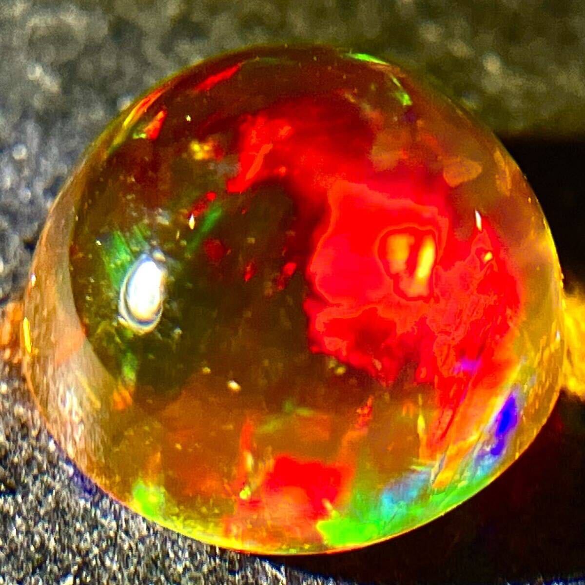 遊色効果抜群!!［天然ファイアオパール1.429ct］A 7.5×7.4mm ルース 裸石 fire opal 宝石 ジュエリー jewerly テDE0_画像7