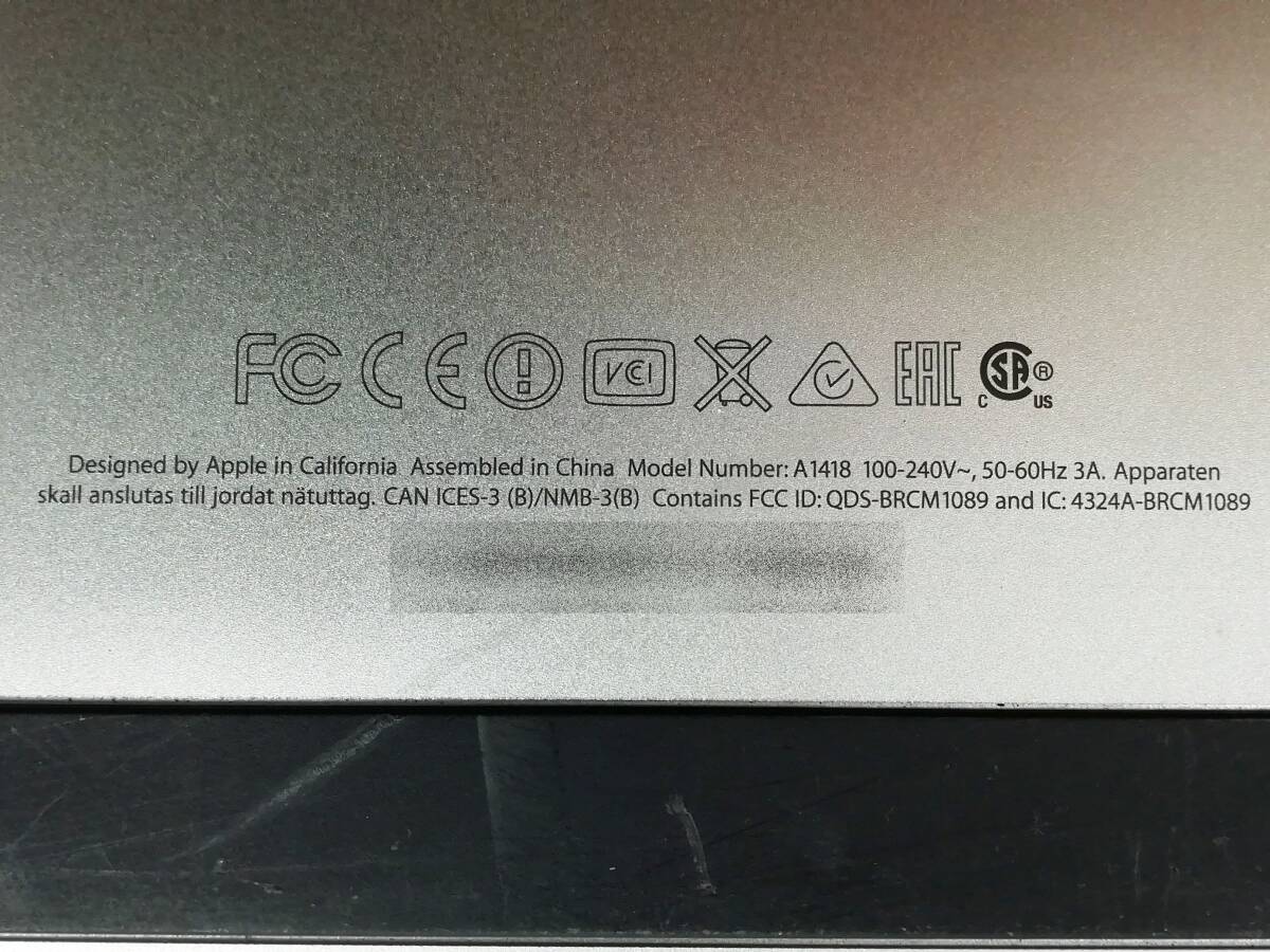 【訳あり】Apple iMac A1418 21.5インチ Corei5 5250U メモリ8GB HDD1TB OS macOS Monterey 液晶に傷、ひび割れ有 即日発送【H24041301】_画像7