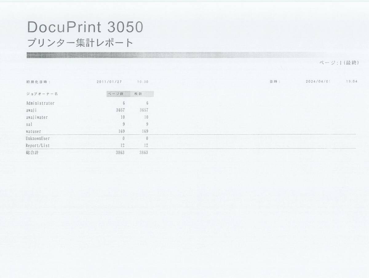 [ printing sheets number :3863 sheets ]FUJI XEROX A3 monochrome laser printer -DocuPrint 3050 used toner attaching same day shipping one week returned goods guarantee [H24040122]