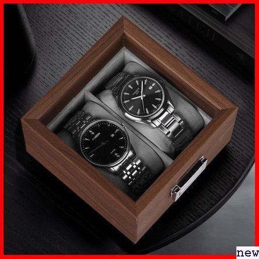Baskiss 2 ps clock display high class watch box case ko wristwatch storage box wooden clock case 414