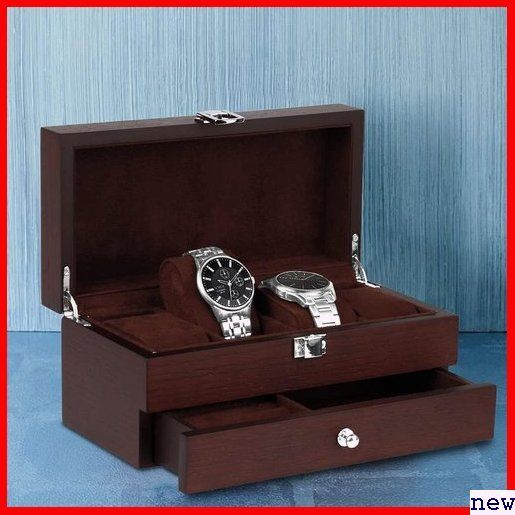 新品◆ Baskiss コレクションケース アクセサリー・時計・指輪 納ボックス ジュエリーボッ 高級2層木製時計ケース 143