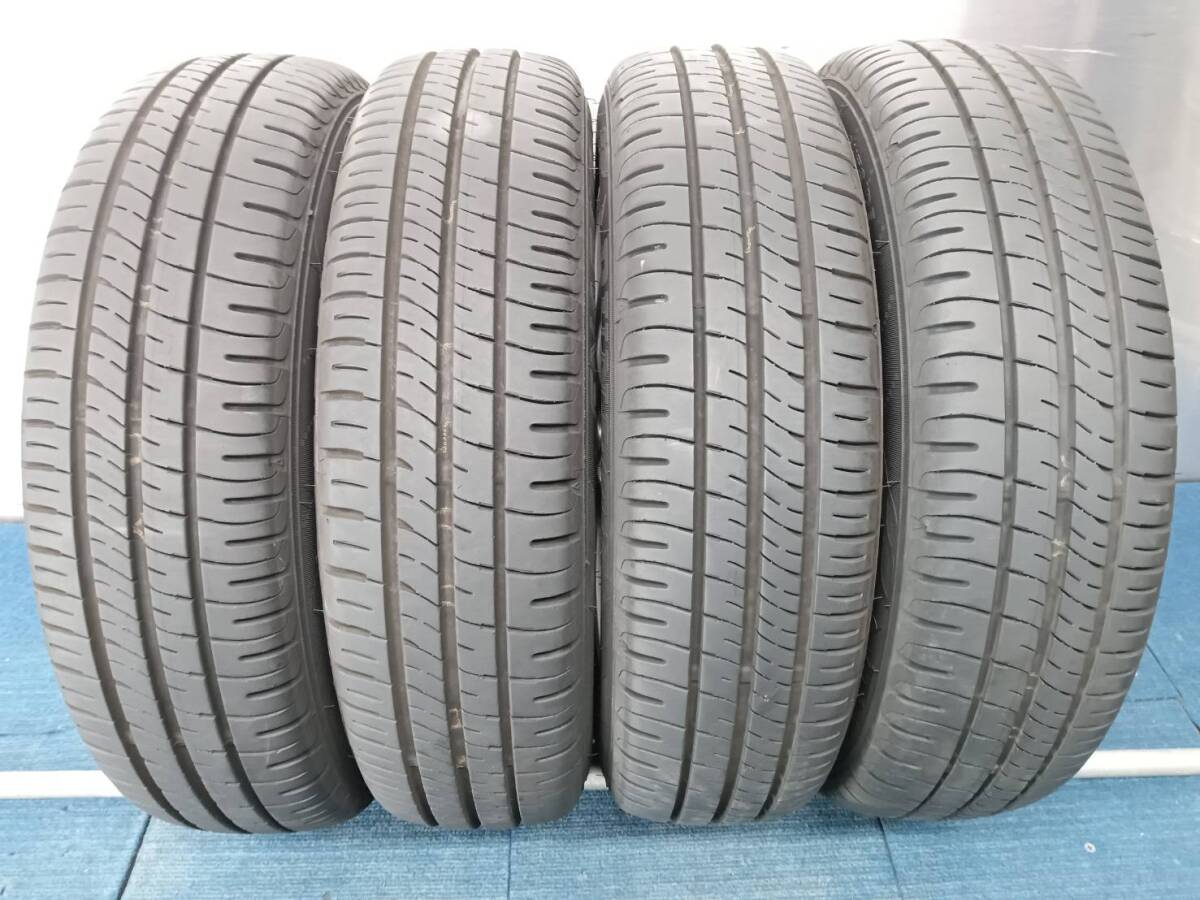 ★8-8.5分山★21年製★ ダンロップENASAVE EC204 155/65R14 スズキ純正ホイール 14×4.5J +45 4H-100 4本セット E677の画像2