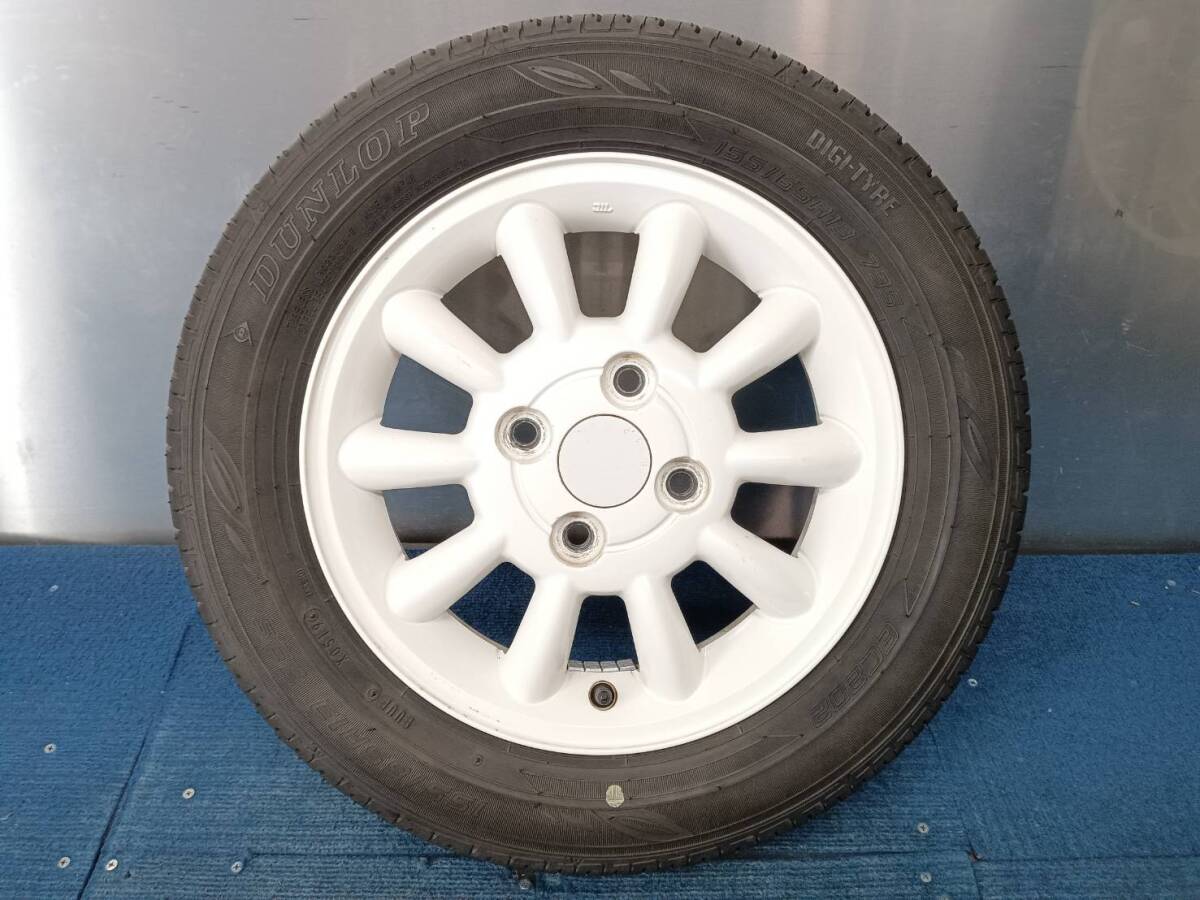 ★8-9分山★19年製★ ダンロップDIGI-TYRE EC202 155/65R13 スズキ純正ホイール 13×4J +45 4H-100 4本セット E679の画像3