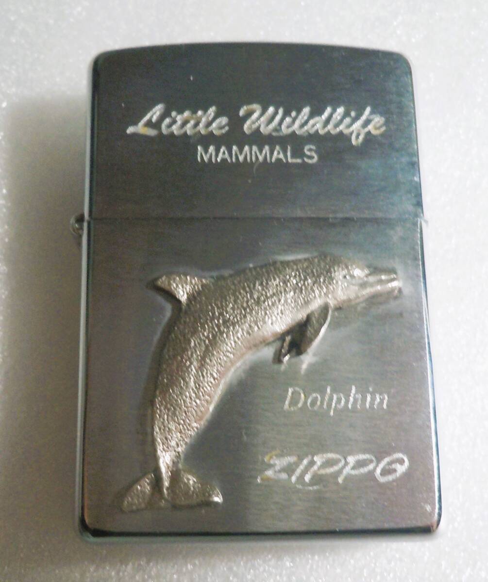 魚　釣り　Dolphin イルカ 　Little Wildlife　未使用に近い シルバー色　　ZIPPO_画像1