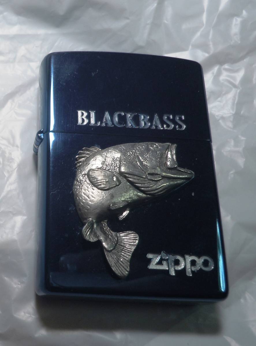 最終値！レリーフ　ブラックバス　魚　未使用　ブルー 缶ケース付　1999（XV) 　ZIPPO_画像7