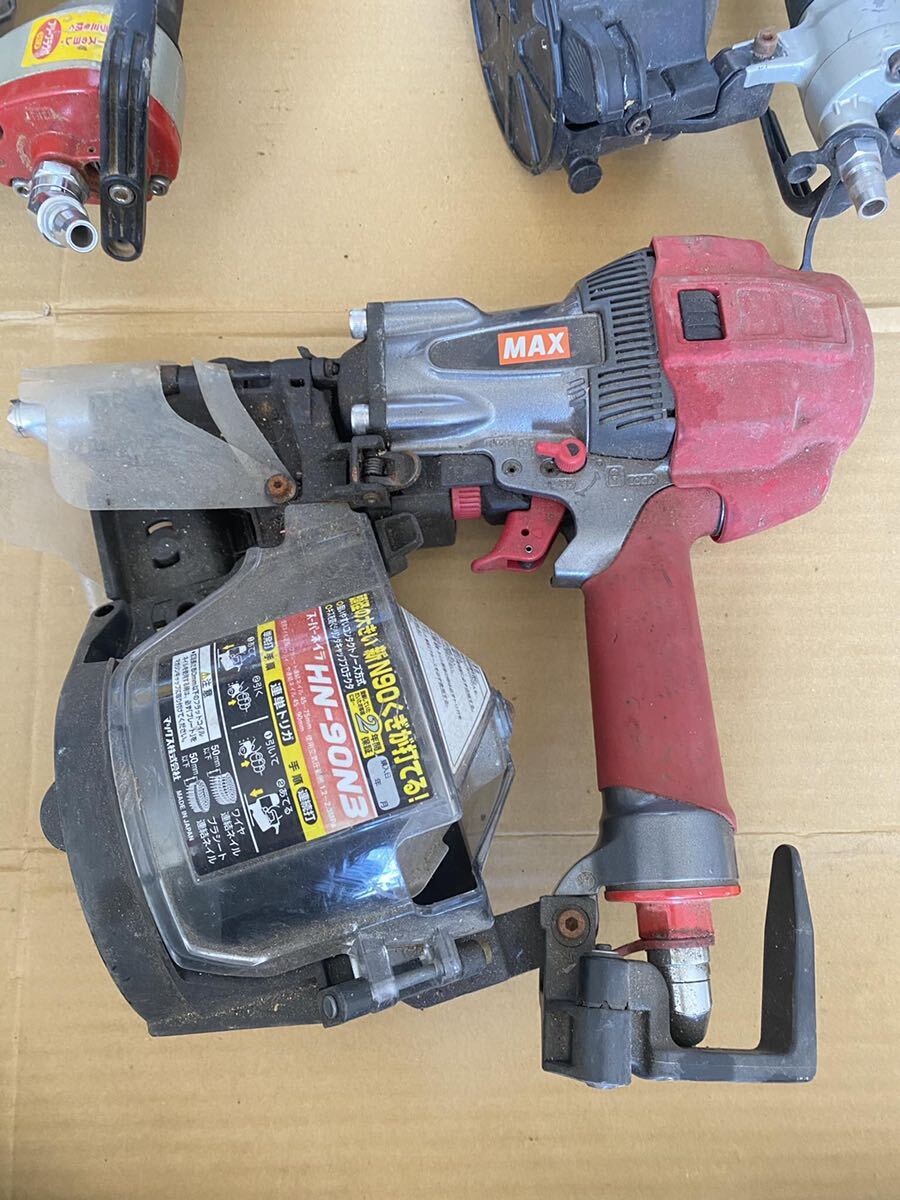 MAX マックス 常圧 釘打ち機 コイルネイラ CN-450AD(FP), HN-90N3, makita(マキタ) 50㎜常圧エア釘打 AN504A セットまとめて売るの画像4