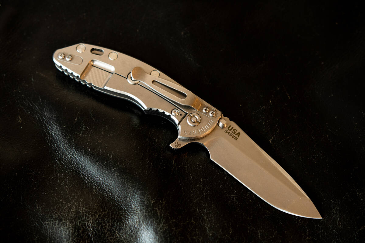 HINDERER KNIVES XM-18 3.5" SPANTO TRI-WAY STONEWASH BLACK G-10 ヒンダラー_画像3