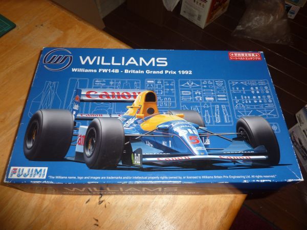 初回限定特典シートベルトエッチング付☆1/20 ウィリアムズ・ルノー FW14B 1992年イギリスグランプリ仕様 フジミ　WILLIAMS FW14B-1992_画像1