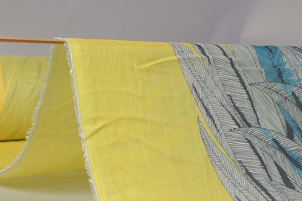 ♪インポート特集◆miroglioイタリア製コットンシルクフェザープリント 黄色 巾：145cm♪5m[8668]75の画像3