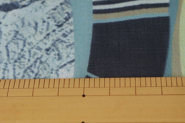 ♪インポート特集◆Josef ottenオーストリア製コットンシルクジオメトリックプリント ブルー 巾：130cm♪1.8m[8661-h-1.8m]の画像4