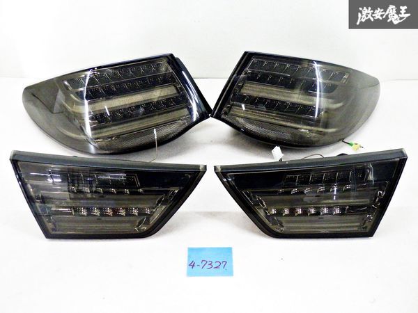 点灯OK ！社外 TOYOTA トヨタ GRX130 マークX LED スモーク テールライト ランプ レンズ ４点セット 即納 在庫有 棚J-2の画像1