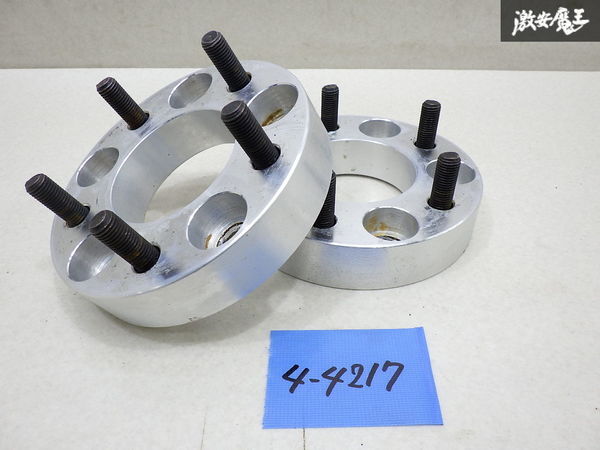 社外 メーカー不明 ワイドトレッドスペーサー ワイトレ 2枚 30mm 5穴 PCD 114.3 ハブ径 約73ｍｍ M12×P1.5 テーパー座面 汎用 即納 棚24-2の画像1