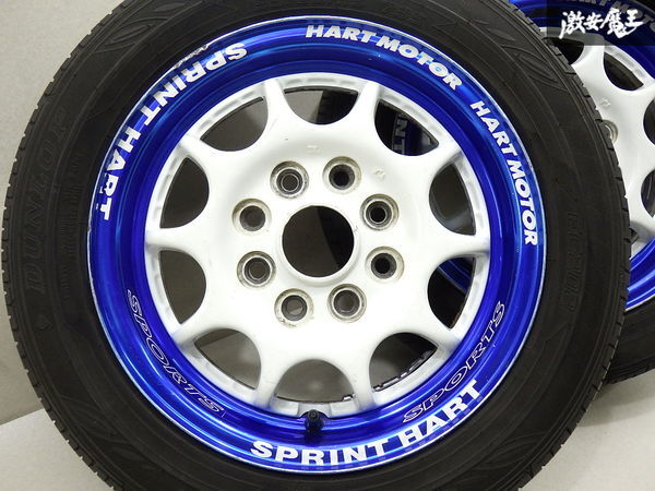 ●売り切り SPRINT HART 13インチ 5J +45 PCD110 114.3 4H DUNLOP EC202 15565R13 旧ダイハツ ミラ ムーヴ 旧スズキ アルト セルボ 棚R-3の画像2