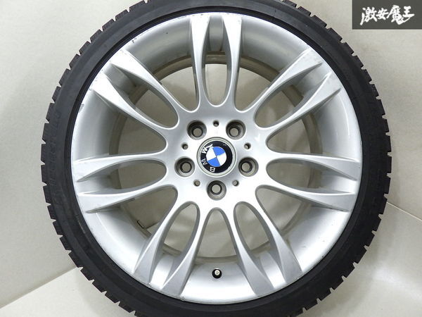 ●【歪み無し!!】 BMW 純正 E90 3シリーズ 18インチ 8J +34 PCD120 5H ハブ径 約72.4ｍｍ ホイール 4本 スタッドレス付 225/40R18 棚R-6の画像5