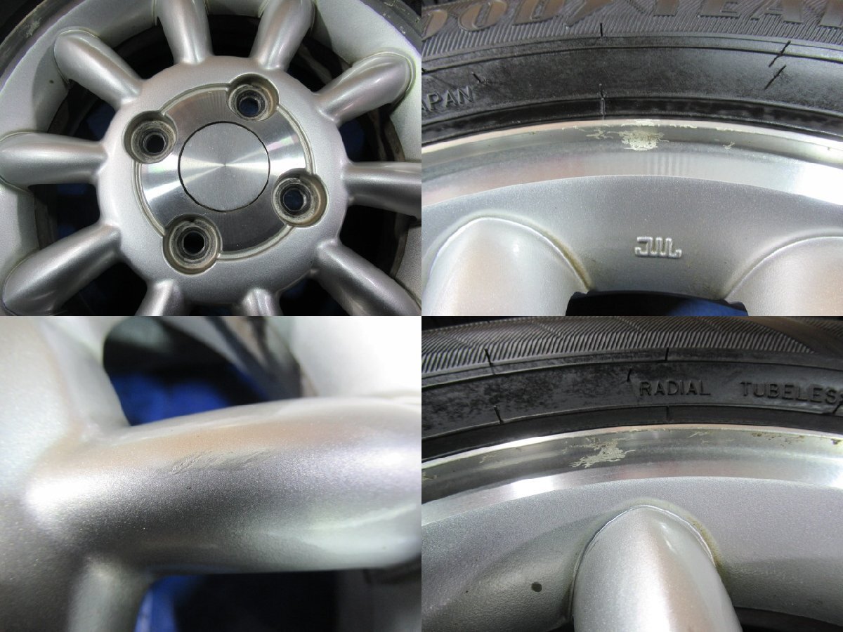 激安即決！ スズキ ラパン純正 13-4B 4H/100 ET45 + GOOD YEAR 155/65R13 中古4本！ワゴンR ラパン アルト セルボ パレット等！T008340の画像7