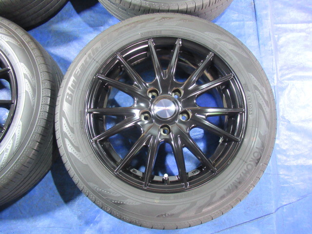 激安即決！weds VELVA SPORT 16-6.5J 5H/114.3 ET47 + YOKOHAMA 195/60R16 2023年製！中古4本！セレナ ラフェスタ等！T008330の画像6