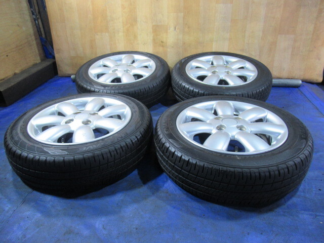 激安即決 スズキ純正 14-4.5J 4H/100 ET45 + DUNLOP 155/65R14 2023年製 中古4本 スペーシア ワゴンR ラパン MRワゴン T008377の画像2