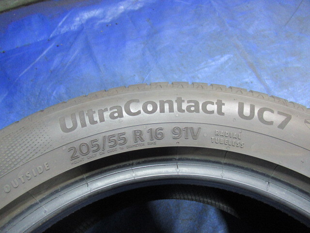 激安即決！エア漏れ点検済み！極上バリ溝9分山！Continental Ultra Contact 205/55R16 91V ！2023年製 中古2本セット！T008396の画像9