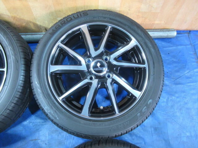 激安即決！美品 PROMISING 14-4.5J 4H/100 ET45 + 夏タイヤ 165/55R14 2023年製 ek ルークス ムーブ ワゴンR ミラ セルボ等！T008404の画像4