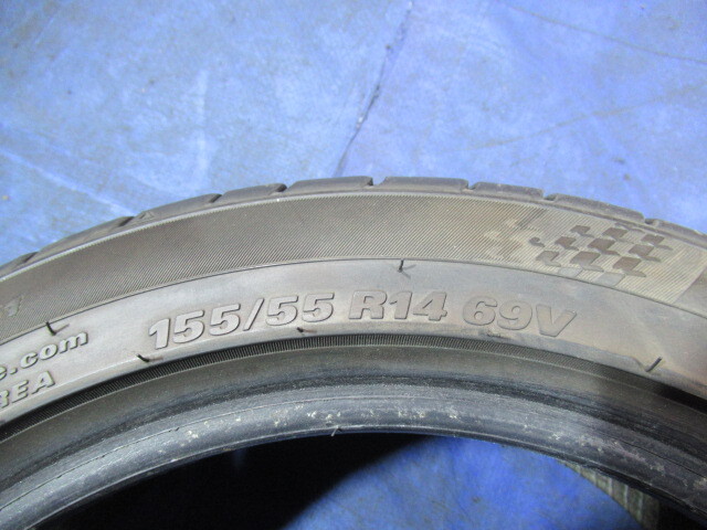 激安即決！エア漏れ点検済み！バリ溝8分山！KUMHO ECSTa HS51 155/55R14 69V 2022年製 中古1本！T008410_画像9