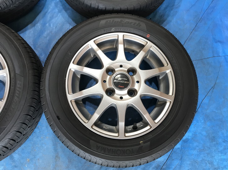 激安即決！タイヤ＋ホイール！A-TECH SCHNEIDER 13-4B 4H/100 ET42 + 155/65R13 中古4本 ゼスト/モコ/ワゴンR/ミラ/ムーブ等！HM000906の画像4