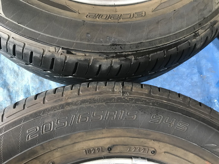 激安即決！タイヤ＋ホイール！日産純正アルミ 15-6JJ 5H/114.3 ET40 + 205/65R15 中古4本 セドリック/グロリア/シーマ等！HM000913の画像8