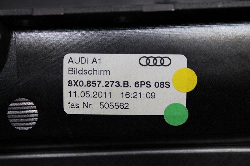 Audi アウディ A1 3ドア 右ハン 前期(8XCAX 8X) 純正 破損無 モニター マルチメディア ディスプレイ ナビモニター 8X0.857.273.B p045607_画像6