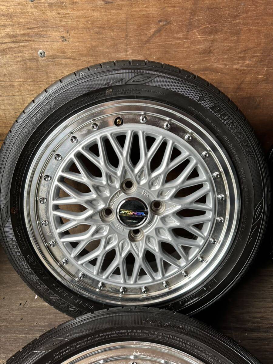 165/55R15 DUNLOP ENASAVE EC300 AME STEINER 15x4.5J+45 PCD100 4穴 2020年製×1本 2021年製×3本 4本セット 軽自動車の画像2