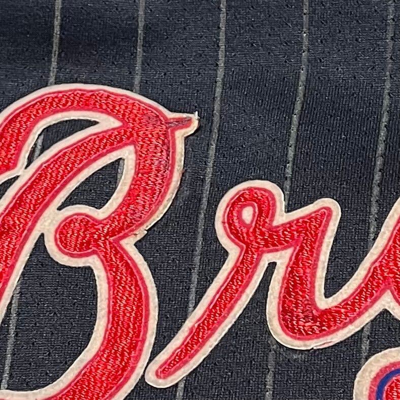 90s USA製 majestic MLB Braves ベースボールシャツ　_画像9