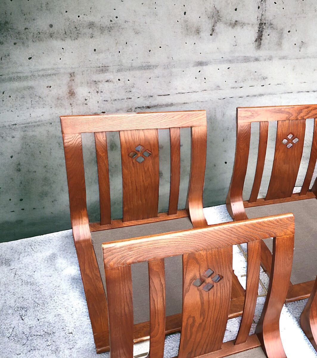 hikari 光製作所 曲木 座椅子 4脚セット/モダン 昭和レトロ 椅子 スツール 和室 座敷 宴会 古家具 の画像6