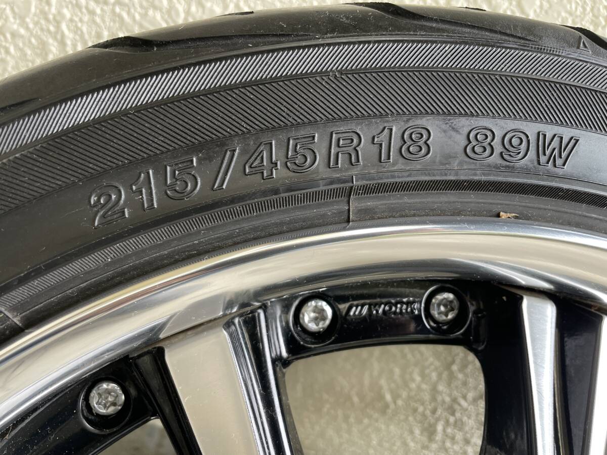 WORK ワーク シュバート sc4 215/45R18 7.5J タイヤ付き4本セット中古！！の画像7