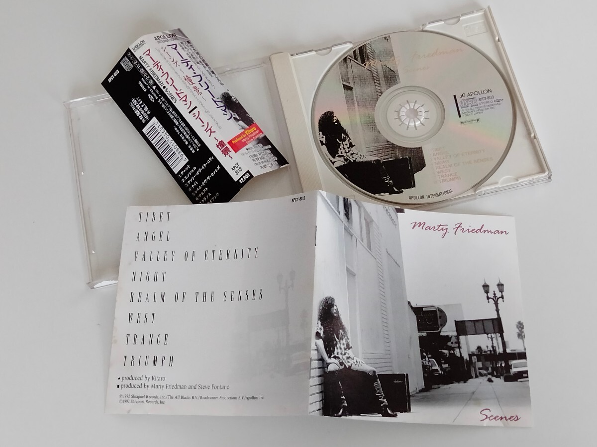 Marty Friedman / シーンズ~憧景~ SCENES 帯付CD APCY8113 93年2ndソロ,喜多郎プロデュース,KITARO,Megadeth,Nick Menza,マーティ,の画像3