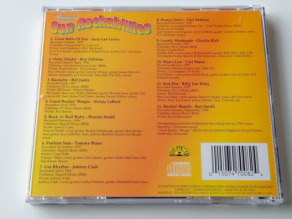 Sun Rockabillies Volume One CD SUN RECORDS US SRC-CD-7008-2 95年盤,火の玉ロック,Jerry Lee Lewis,Roy Orbison,Carl Perkins,Ray Smith_画像2