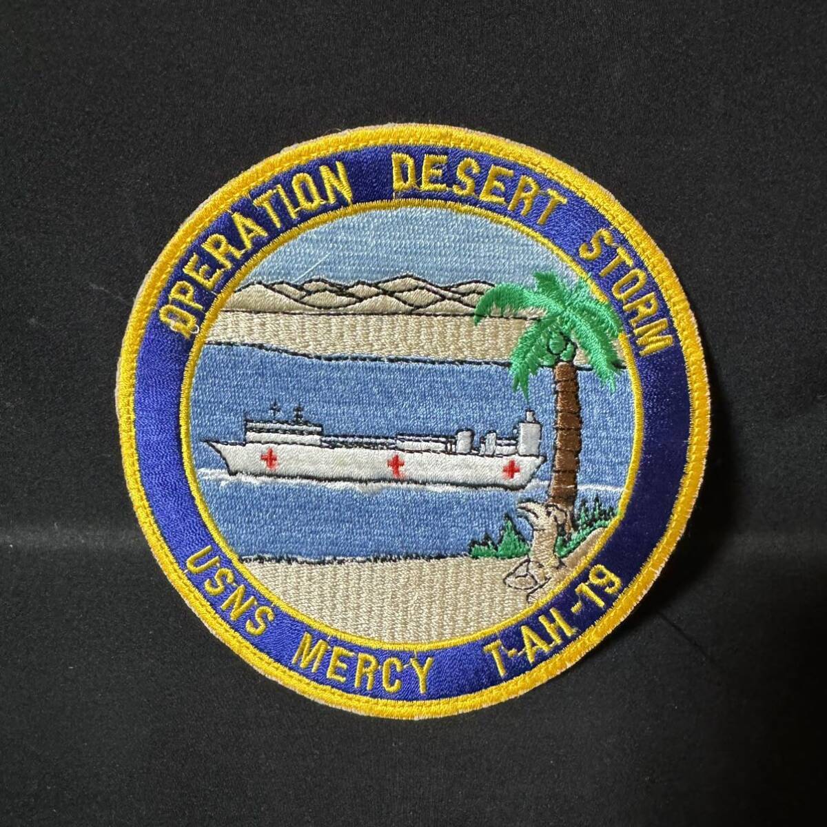 N726 アメリカ海軍 ワッペン 病院船 OPERATION DESERT STORM USNS MERCY T-AH-19 米海軍 ステッカー_画像1