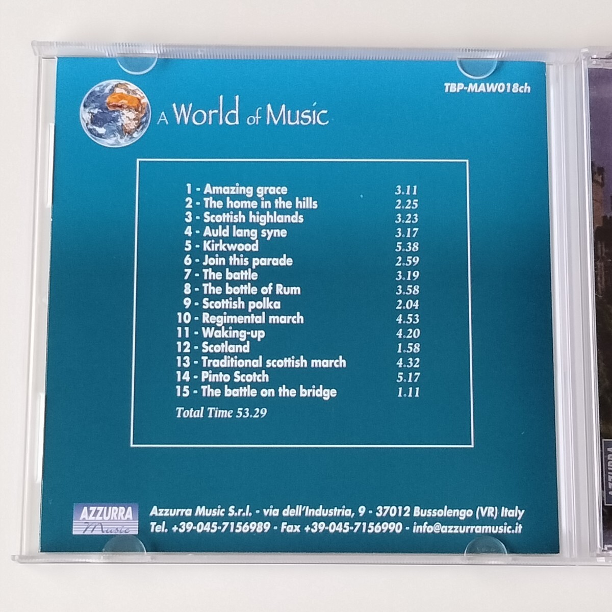 【スコットランド音楽】A WORLD OF MUSIC SCOTLAND(TBP-MAW018CH)AZZURRA MUSIC/ワールドミュージック/AMAZING GRACE/バグパイプ_画像3