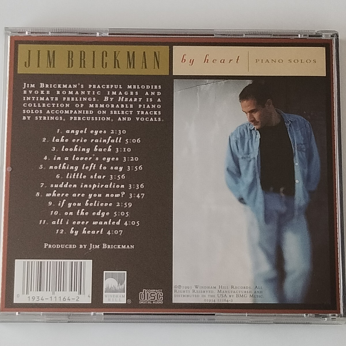 【輸入盤CD】ジム・ブリックマン/バイ・ハート(019341116424)JIM BRICKMAN/BY HEART PIANO SOLOS/ウィンダム・ヒル WINDHAM HILLの画像2