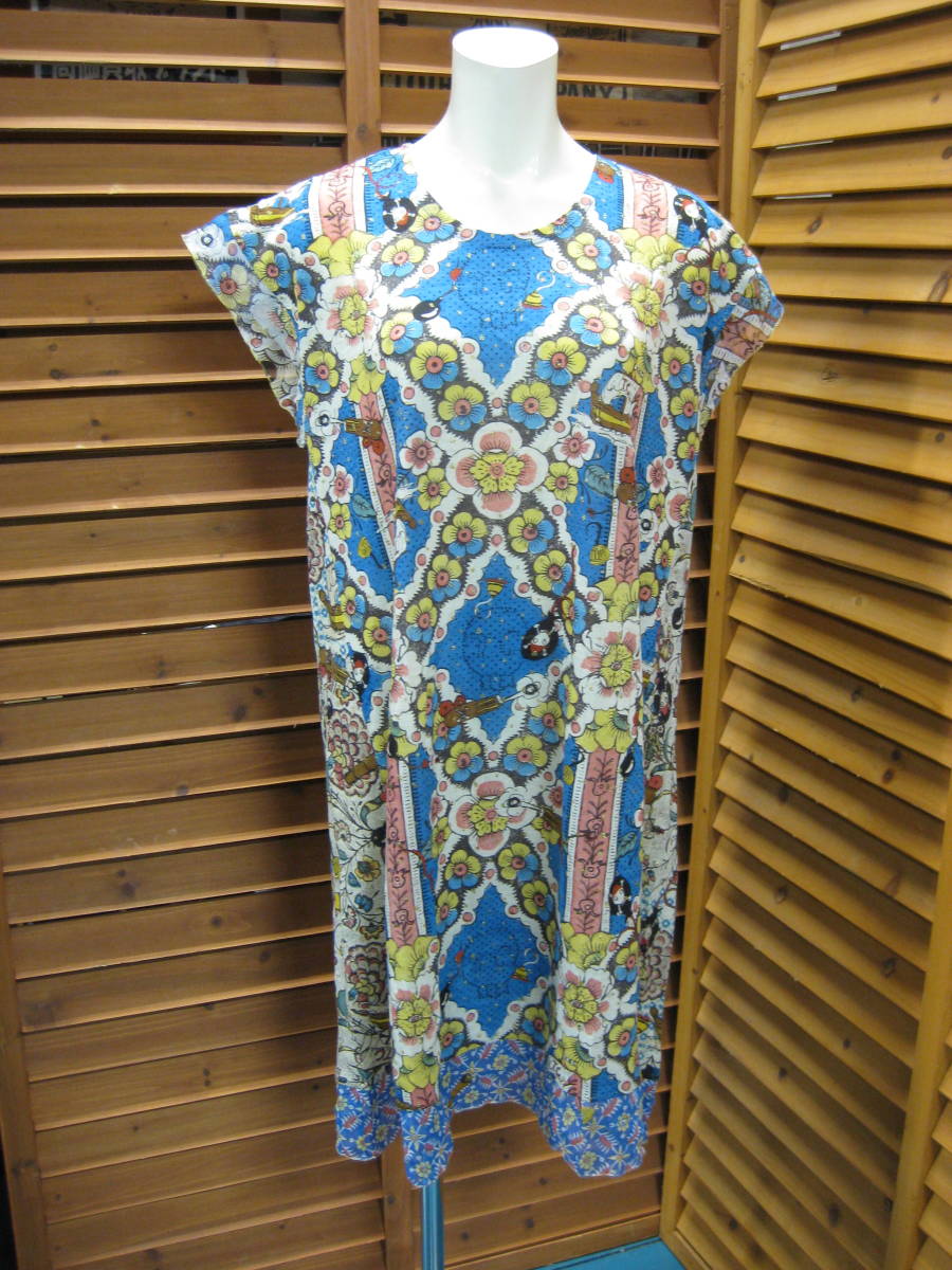 Y送料無料 △259【TSUMORI CHISATO ツモリチサト】ドッキング パイレーツ柄 ワンピース ブルー系 SIZE 2_画像2