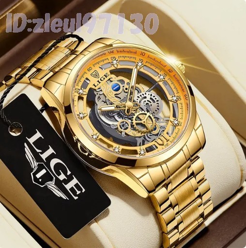 ab2280: 海外トップブランド メンズ高級腕時計 機械式スケルトンダイヤル手巻き ストーンステンレスバンド ウォッチの画像3