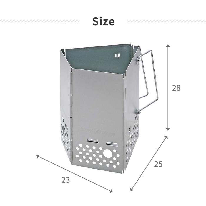 火起こし器 火おこし 折りたたみ コンパクト 大 幅23 奥行25 高さ28 煙突効果 炭 着火口付き BBQ 焚き火台 簡単 キャンプ M5-MGKPJ00510_画像4